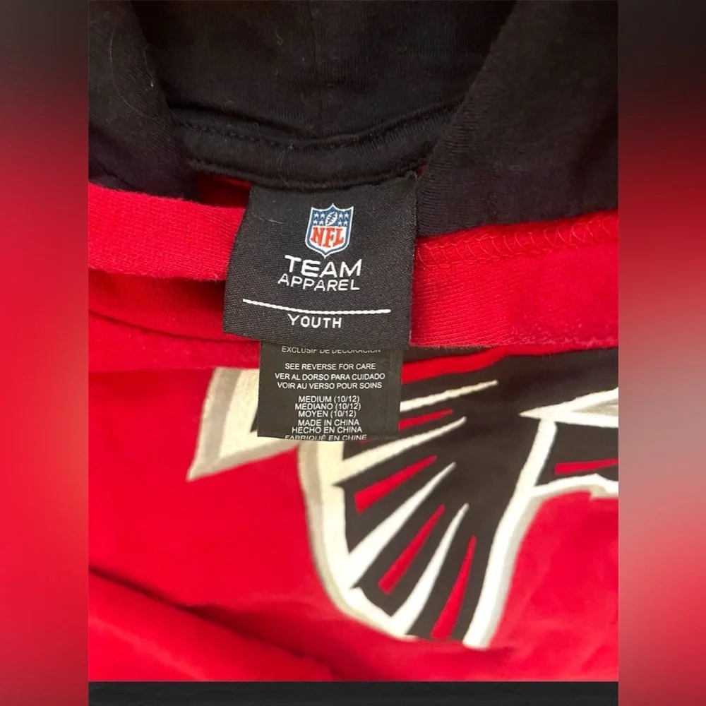 NFL Youth Boy's Medium Logo Team Color Fleece Hoodie, Atlanta Falcons